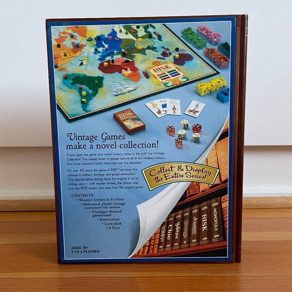 Risk Vintage Game Collection Wooden Book Shelf 2005 Edition - Picture 3 of 7